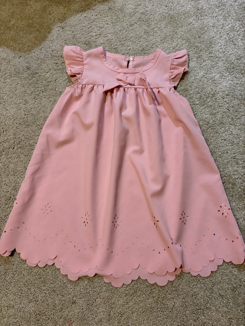Baby Girls Pink Scalloped Eyelet Party Dress